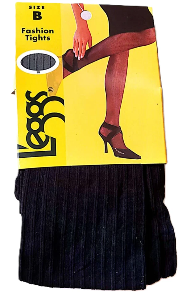 Conjunto de 10 medias Legggs Fashion, talla B, color acanalado negro Foto 2 de 4