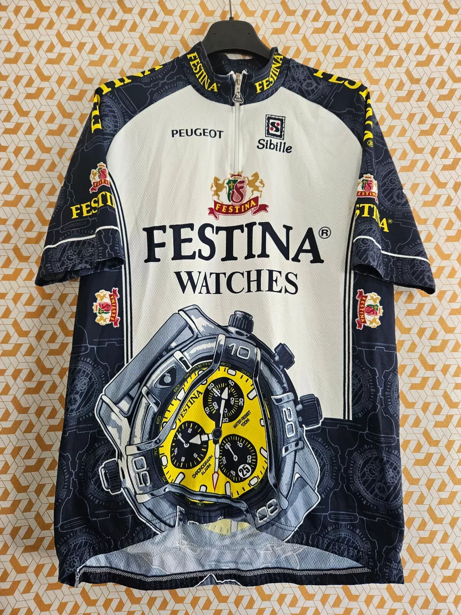 Maillot cycliste Festina Watches Peugeot Lotus Sibille jersey 7