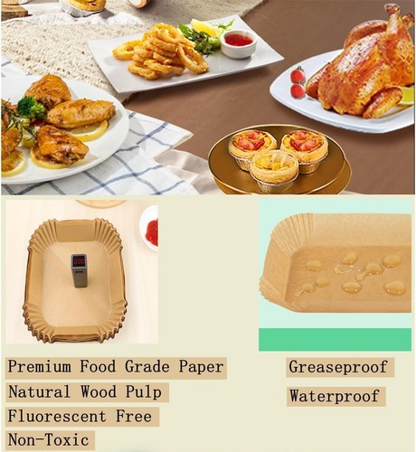 100x Air Fryer Liners Disposable Paper Liners Non Stick Parchment for Ninja Dual - Picture 5 of 10