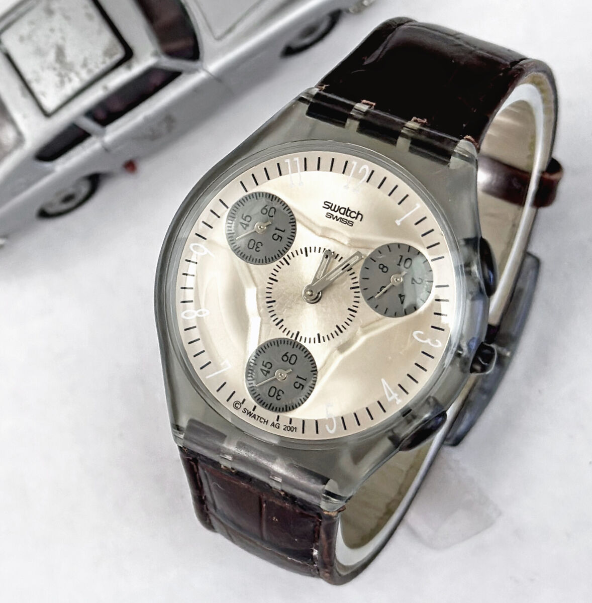 SWATCH Skin DEEP BREATH SUYM100 VTG 2002 Chrono Leather SWATCH Skin DEEP BREATH SUYM100 VTG 2002 Chrono Leather