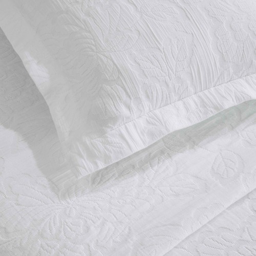 Hibiscus Cotton Medium Weight Matelasse Woven Floral Bedspread Set - Picture 45 of 45