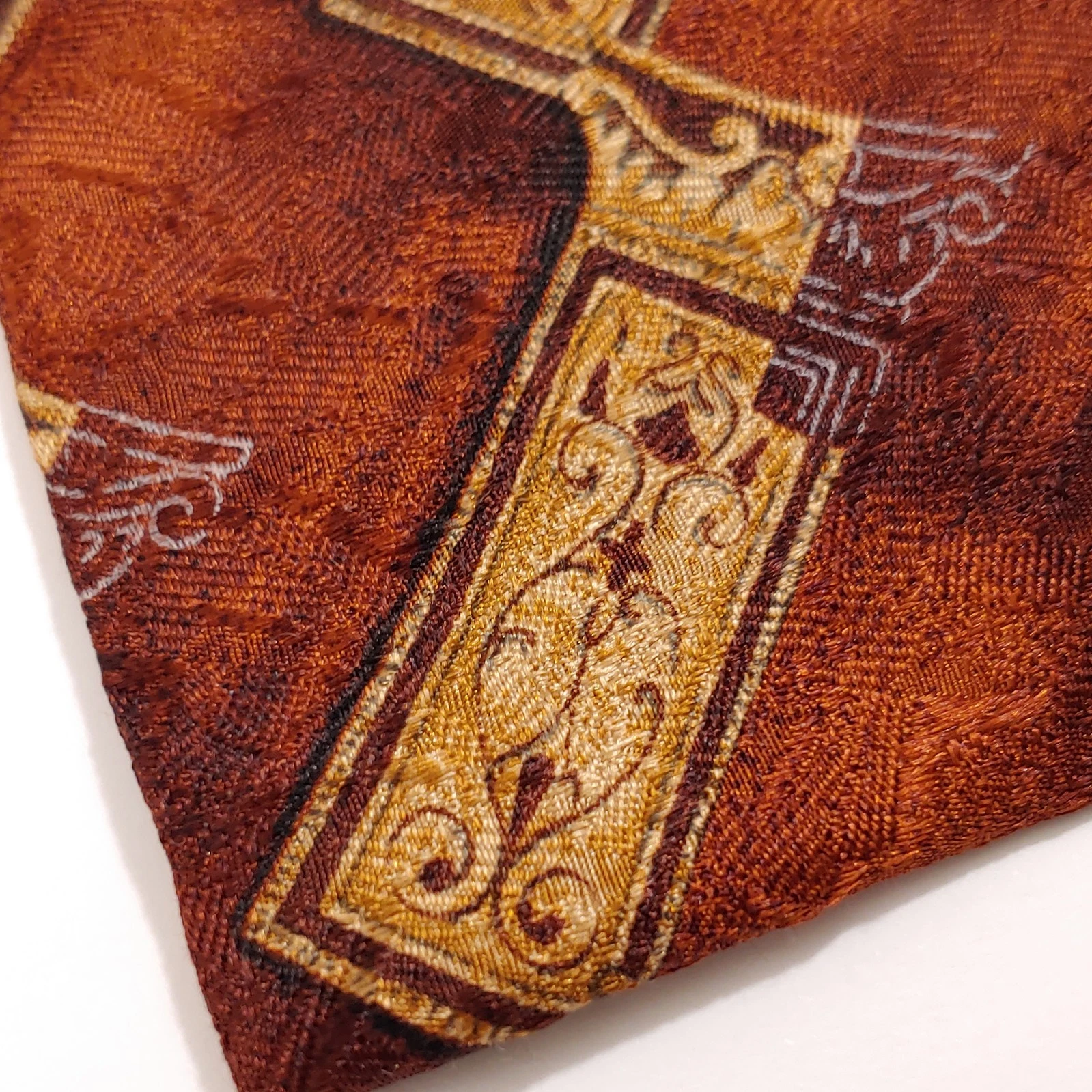 Villa Bolgheri Tie Mens 3.75 " x 59 BOGO Brown Silk Geometric Necktie Italy image 4
