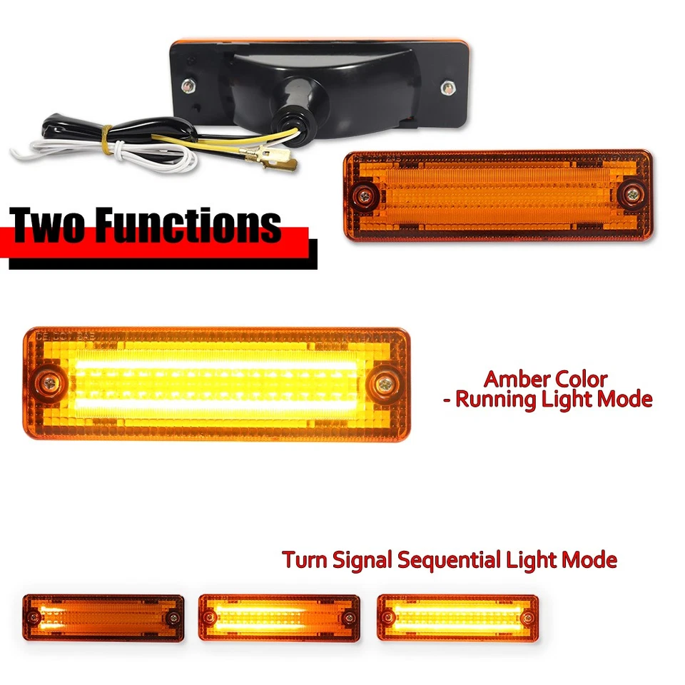 Luces de esquina intermitentes de señal LED ámbar secuencial para camioneta Mazda 323 626 Foto 2 de 4