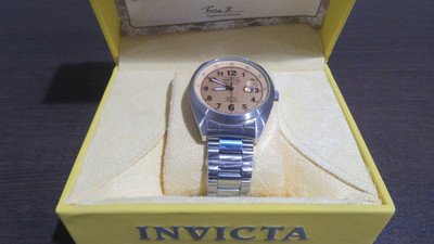 2007 Invicta Frontier USA Automatic Watch 44mm SS Leather #4113 Never Worn
