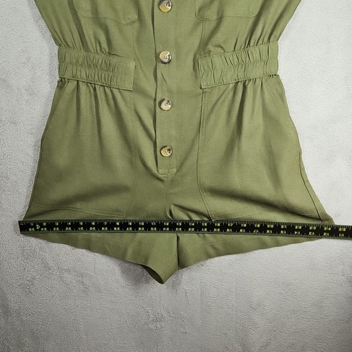 Free Assembly Utility Shorts Romper Deep Olive Green Short Slv 4”Inseam Sz S NWT - 第 8/13 張圖片