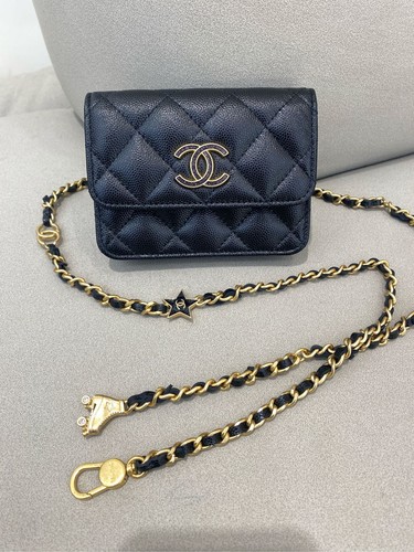 Chanel Black Mini WOC Flap Wallet On Chain Shoulder Crossbody Bag