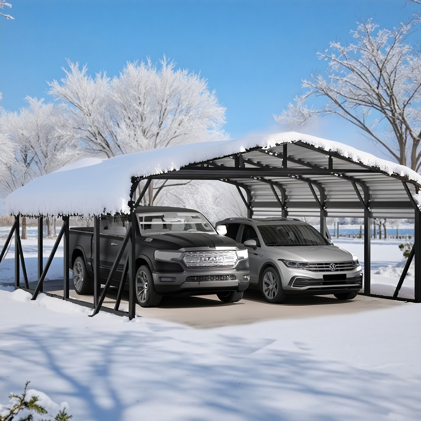 Galvanized Steel Roof Garage Car Shelter N