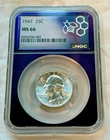 1947 Washington Quarter ~ NGC MS66 ~ Brilliant Luster ~ 90% SILVER