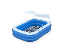 8ft Inflatable Family Pool with Shade and Cup Holders
