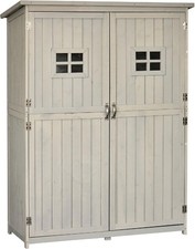 VivaGarden Capanno Attrezzi 2 ante Legno 127.5x50x164 cm Grigio Chiaro