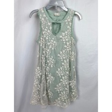 Altar'd State Women Small Dress Green Embroidered Lace Overlay Crochet Boho