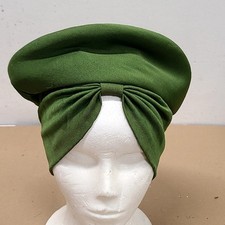 VTG Green 1950-60's Fur Pillbox Hat Fashion J.W. Robinson