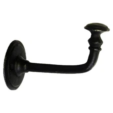 Pair Robe Bath Hooks in Black Cast Iron Antiqiue Vintage Style