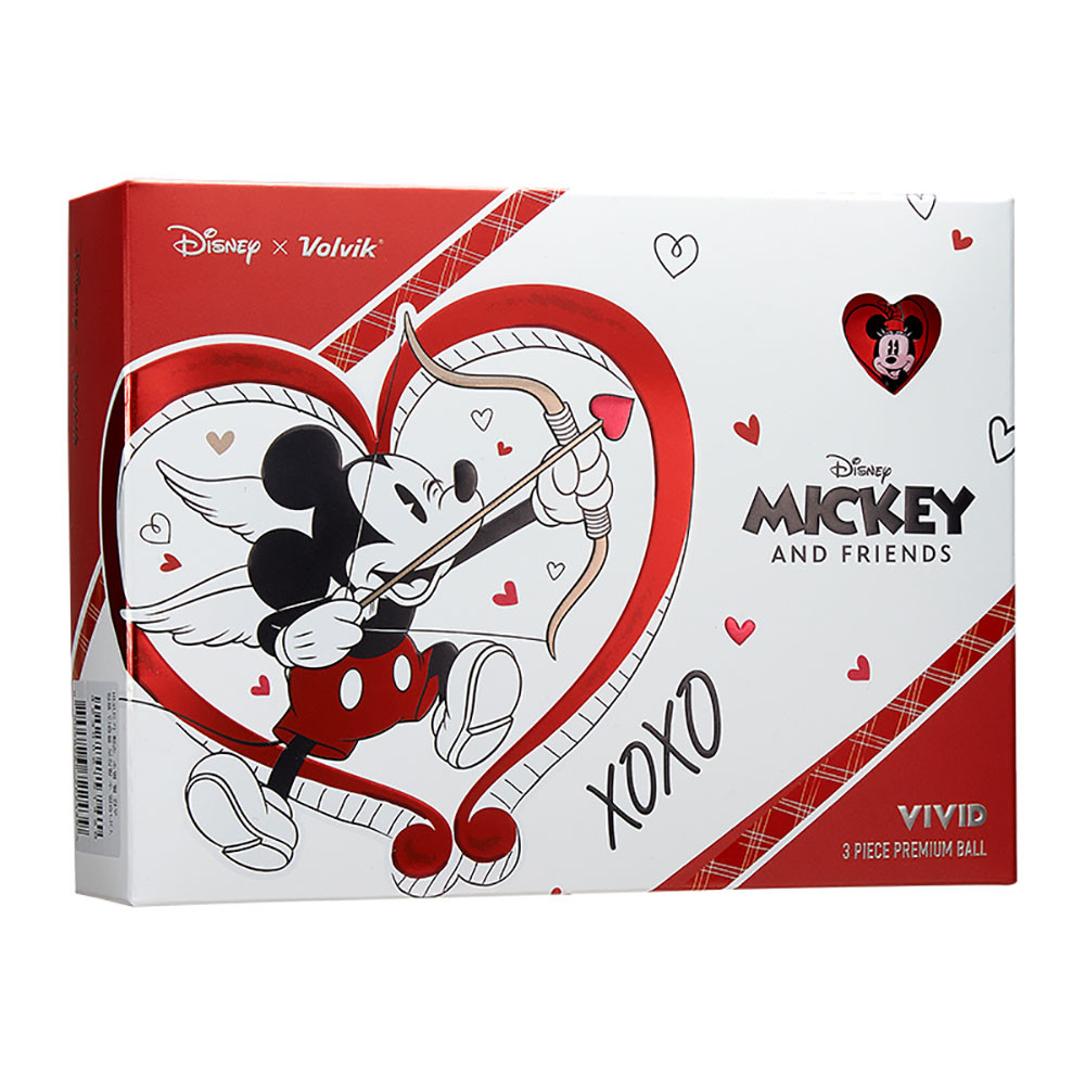НОВЫЕ мячи для гольфа Volvik Golf Vivid Disney Mickey - Minnie LOVE Edition - 1 дюжина