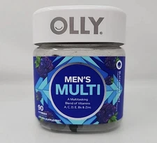 OLLY Mens Multivitamin Gummy Vitamin A, C, D, B, CoQ10 Blackberry 90 Count- NEW!