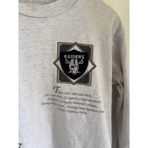 Vintage 80s Raiders Long Sleeve T Size Large Nutmeg Mills USA Made Sport Logo - Picture 11 of 12