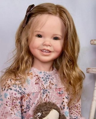 40'' Lovely Toddler Girl Reborn Doll Kit Rooted Curly Hair Painted Handmade Gift