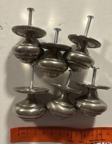 6 PCS Brushed Nickel 1” Cabinet Knobs Drawer Pulls Metal Kitchen Hardware - Picture 5 of 6
