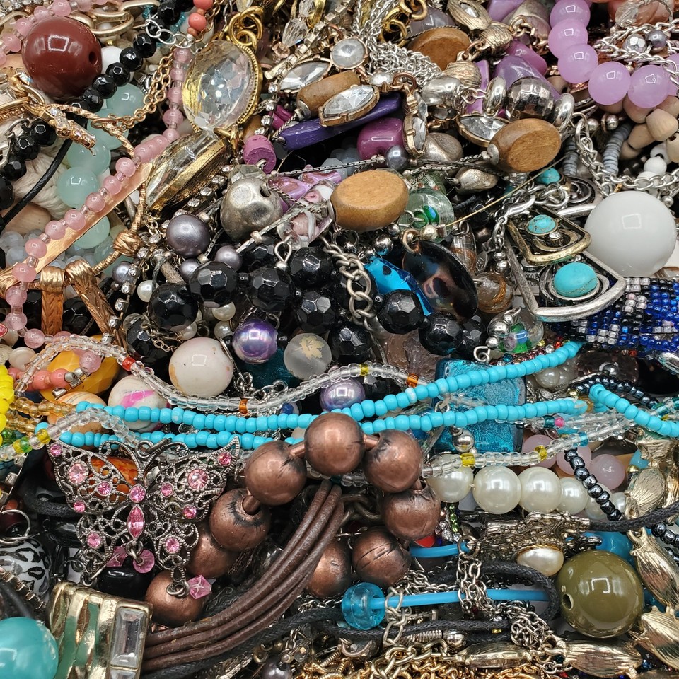 5 Pounds Vintage to Modern Costume Mystery Jewelry Craft Junk Tangled ...
