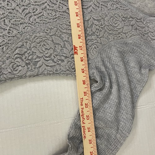 RXB Women’s Pullover Sweater Size XL Extra Large Long Sleeve Gray Lace Insets - Picture 9 of 15