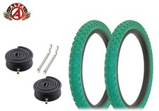 ALTA BICYCLE WIRE BEAD TIRES 18" X2.125 GREEN BMX COMP III HEAVYDUTYTUBE 6PC SET
