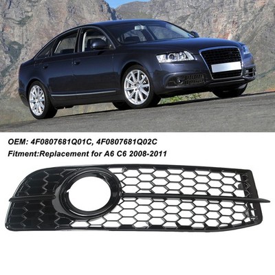 2x Front Foglight Grille Left Right Mesh Style Glossy Black Replace For C SET