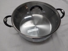 TRAMONTINA Tri-ply Clad Stainless Steel 9 Qt Saucepan Pot with Glass Lid NEW