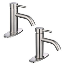Aquaterior 2 Pc Bathroom Single Handle Vessel Faucet Basin Mixer Master Bathroom