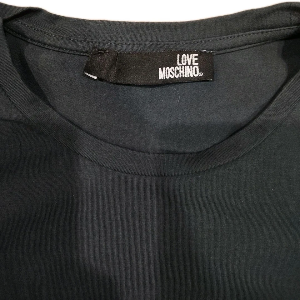 Camiseta Love Moschino De Colección Para Hombre Lujo Y2K Logo Grande Verde Azulado Camiseta Talla L Foto 3 de 4