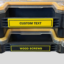 DeWalt PRO Organiser / Stanley FATMAX Custom Label Insert Tool Box Case Tag