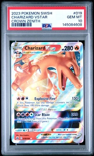 2023 POKEMON SWORD & SHIELD CROWN ZENITH #019 CHARIZARD VSTAR PSA 10