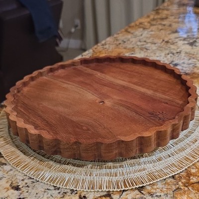 The Pioneer Woman Acacia Wood Lazy Susan Tray, Brown, 12'' Round, Country Style