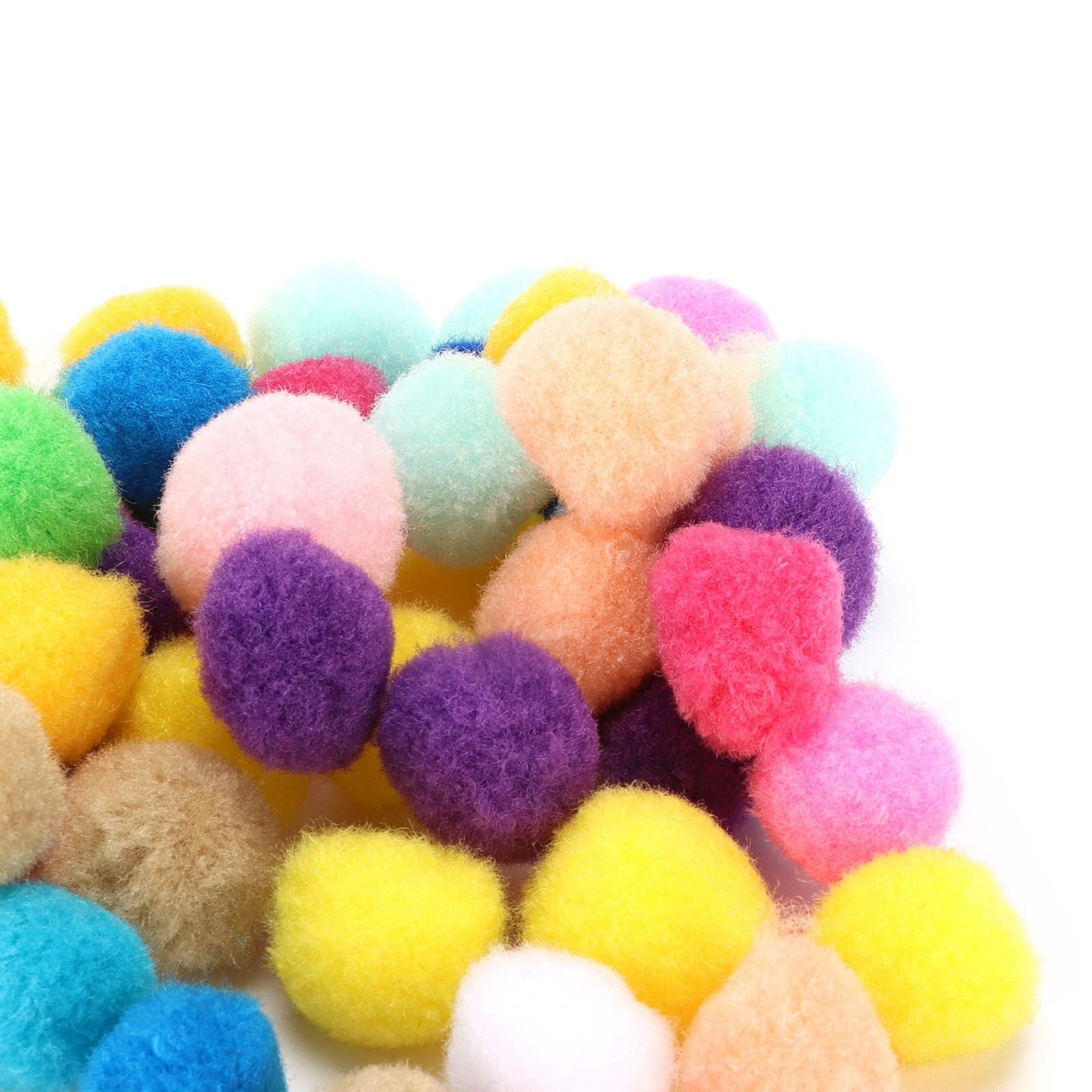 .Craft Pompoms Fluffy Balls Pompom Cat Toys 200Pcs Super Soft Multicolor For