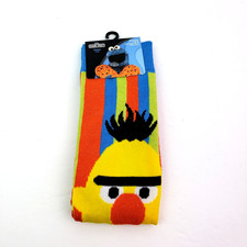 Sesame Street BERT Adult Mens Size 6-12 Multi Stripe Graphic Novelty Crew Socks
