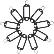 40 Pieces Key Tags 2 Inch Soft Plastic Key Chain Tags with Blank Paper Labels Cl