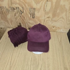 Vintage Maroon Hat Cap Snapback Burgundy Red Youngan Blank Basic Adjustable 90s
