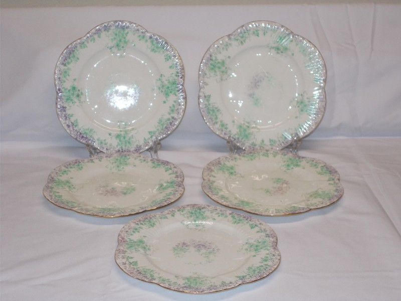 Set of 5 Wileman Dainty Tea Plates