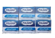 6 PACK Super Poligrip Mint Denture Adhesive - No Zinc - 2.4oz EXP 5/26 