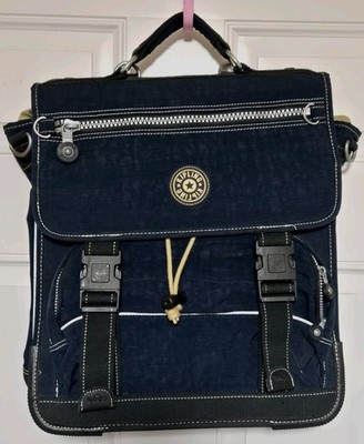 Kipling Bag Laptop Luggage Dual Buckles Lock Plastic Insert Handle Blue Case