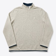 Men's Extra Large Nautica Quarter Zip Pullover Sweater Heather Gray Fleece