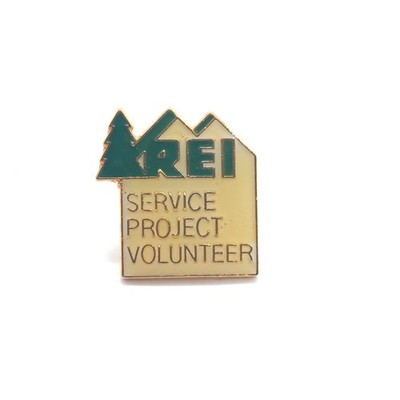 REI Service Project Volunteer Enamel Pin Outdoor Recreation Co-op Mountains