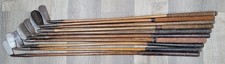 10 Antique Vintage 1895 To 1910 Smooth Face Hickory Wood Shaft Golf Clubs