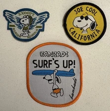 Set of 3 - Peanuts Snoopy Embroidered Patches      *Sew on ONLY