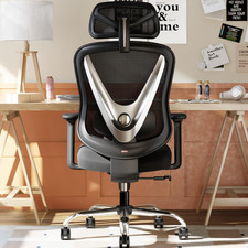 Ergonomic Mesh Office Chair - 3D Adjustable Lumbar Support 3D Armrests, V-Shap