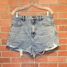 Show Me Your Mumu Tucson Cloud Burst Denim Shorts Womens Size 30 High Waist