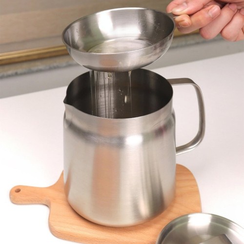 Kitchen Stainless Steel Oil Filter Pot Large Capacity Versatile Oil Filter - Picture 9 of 16