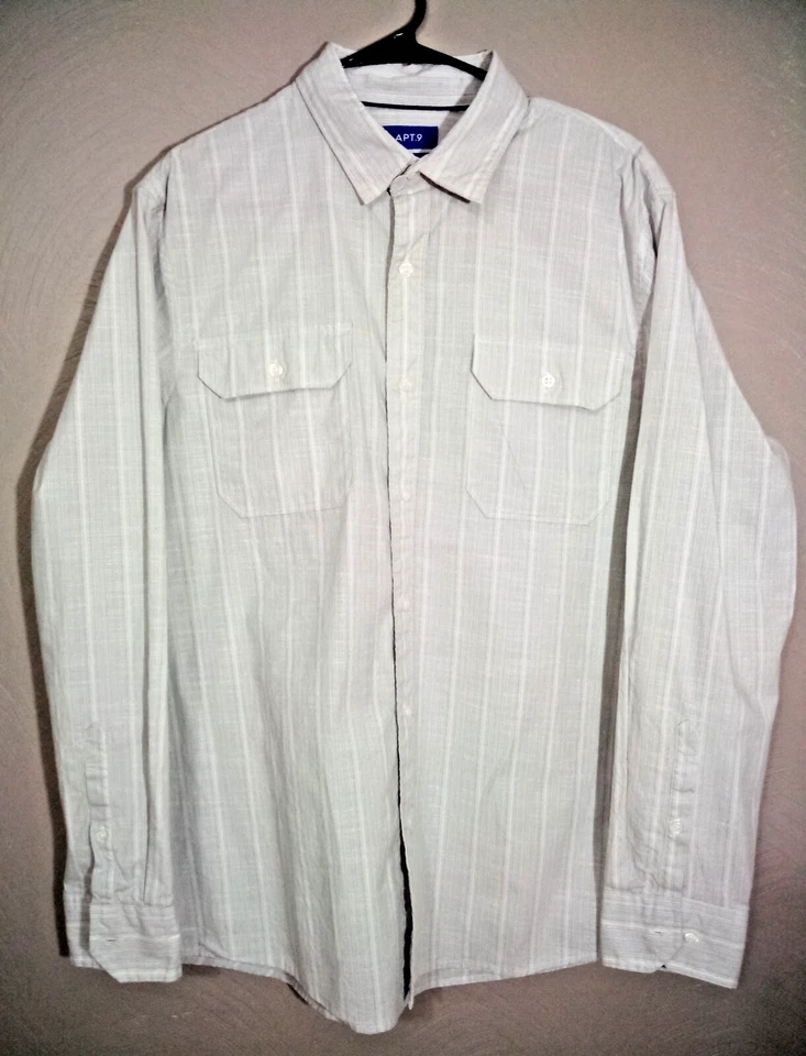 Camisa ajustada manga larga APT.9 Premier Flex para hombre talla grande Foto 2 de 4
