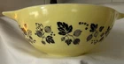 Pyrex Gooseberry Black on Yellow 4 Qt Cinderella Large Mixing Bowl Vintage 444