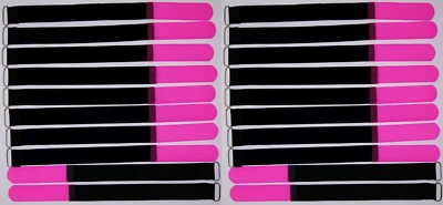 20x Klett-Kabelbinder NEON PINK – 30 Cm Lang, 25 Mm Breit, Wiederverwendbar, Mit Metallöse, Für Kabelmanagement