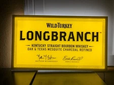 WILD TURKEY LONGBRANCH KENTUCKY BOURBON  LED BAR SIGN MAN CAVE GARAGE DECOR NEW